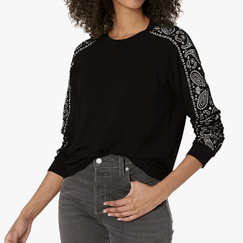 NWT Revolve Monrow bandana slouchy raglan sweater